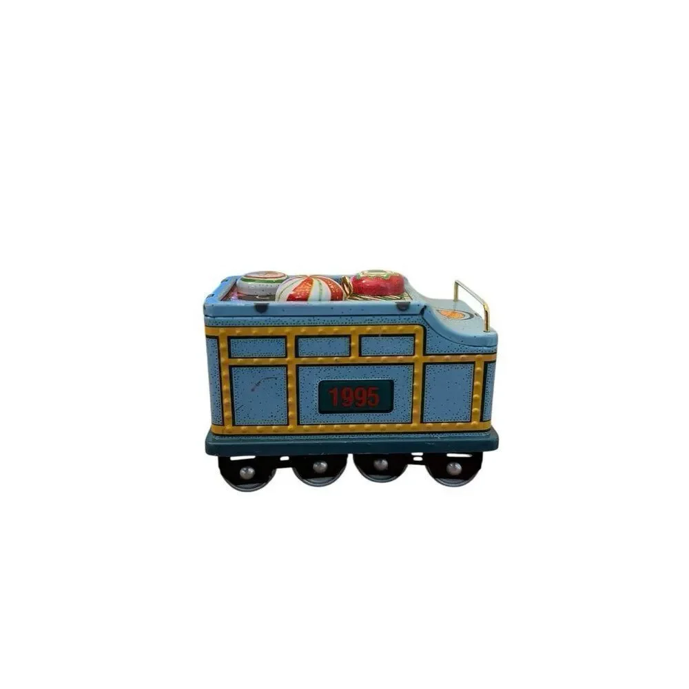 1989 Tin Locomotive 1995 Candy Train Car 1992 Metal Caboose Hallark Ornaments